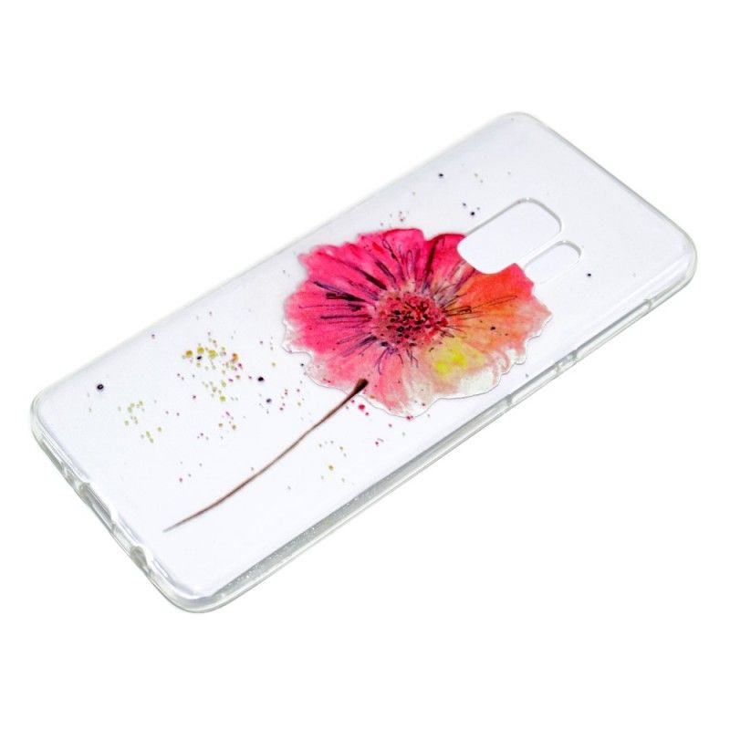 Skal Samsung Galaxy S9 Transparent Vattenfärg Vallmo