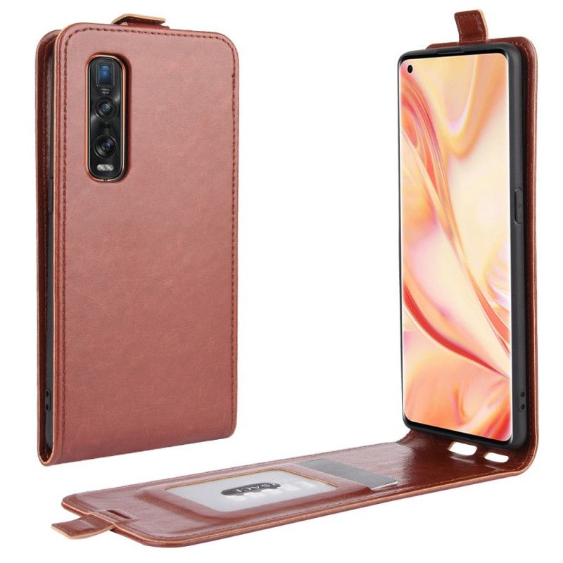 Läderfodral Oppo Find X2 Pro Svart Vikbar Lädereffekt