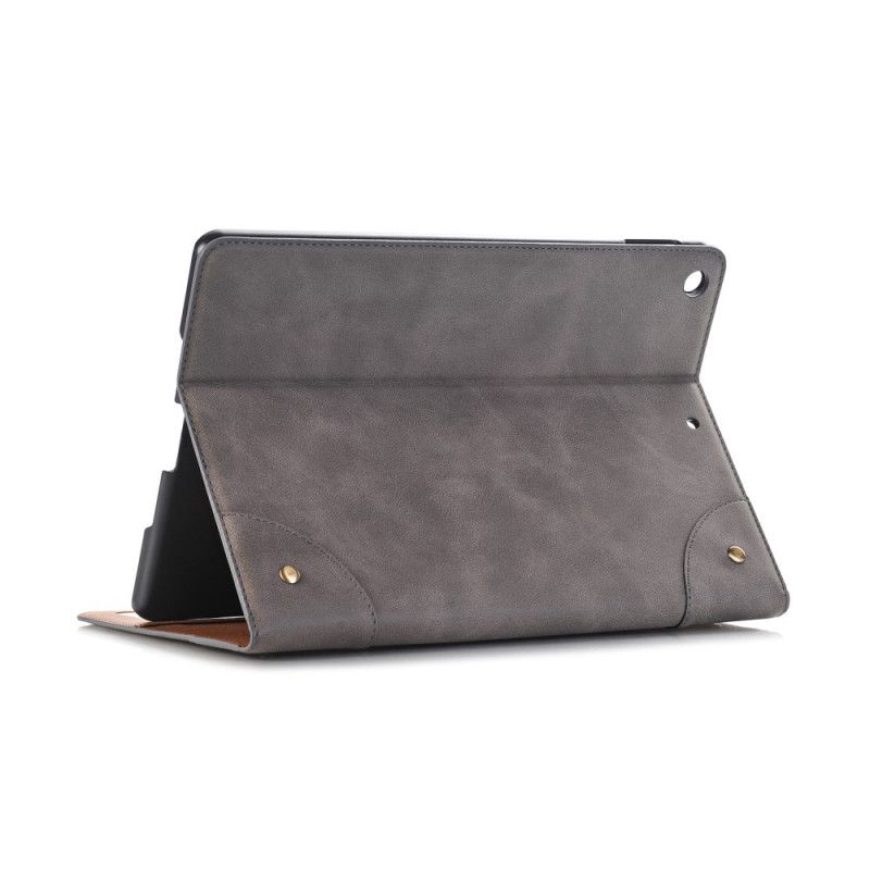 Fodral iPad 10.2" (2019) (2020) Svart Retrolädereffekt Med Nitar
