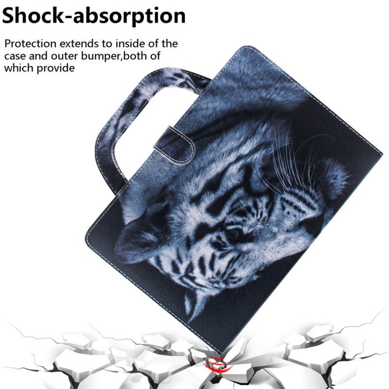 Fodral iPad 10.2" (2019) (2020) Svart Tiger Med Handtag
