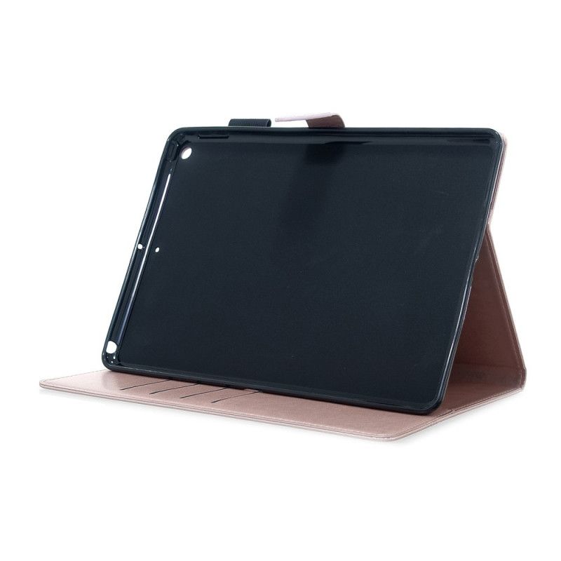 Läderskal iPad 10.2" (2019) (2020) Rött Nykter Fjärilar Lädereffekt