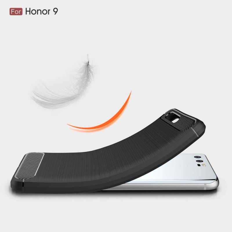 Skal för Honor 9 Svart Borstad Kolfiber