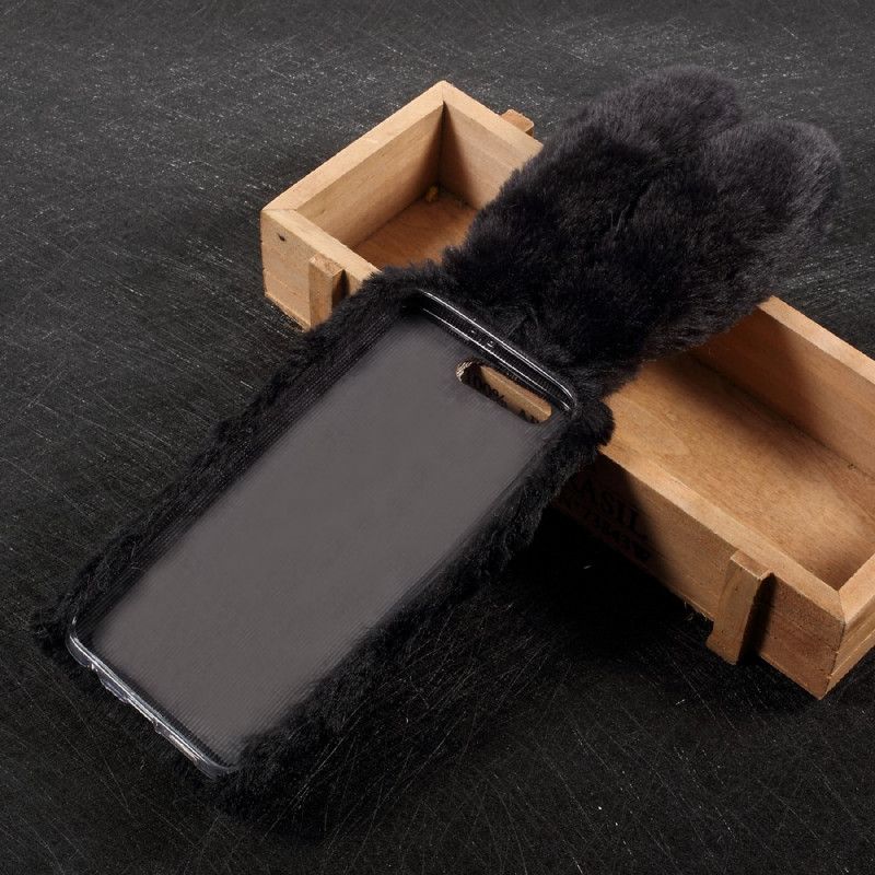 Skal Honor 9 Svart Mobilskal Kanin Och Diamant
