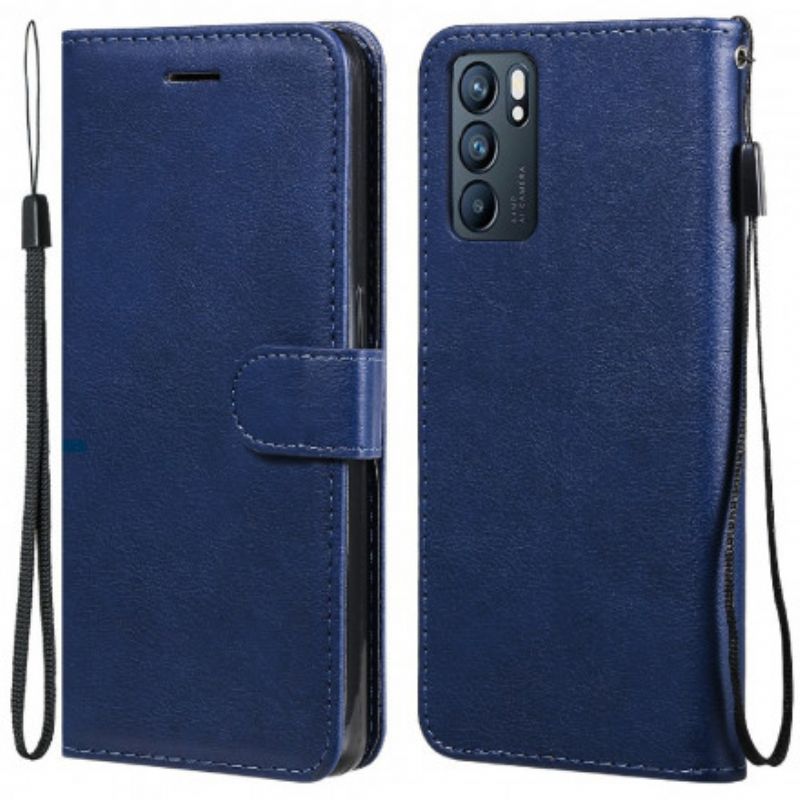 Fodral För Oppo Reno 6 5g Solid Color Series Strappy