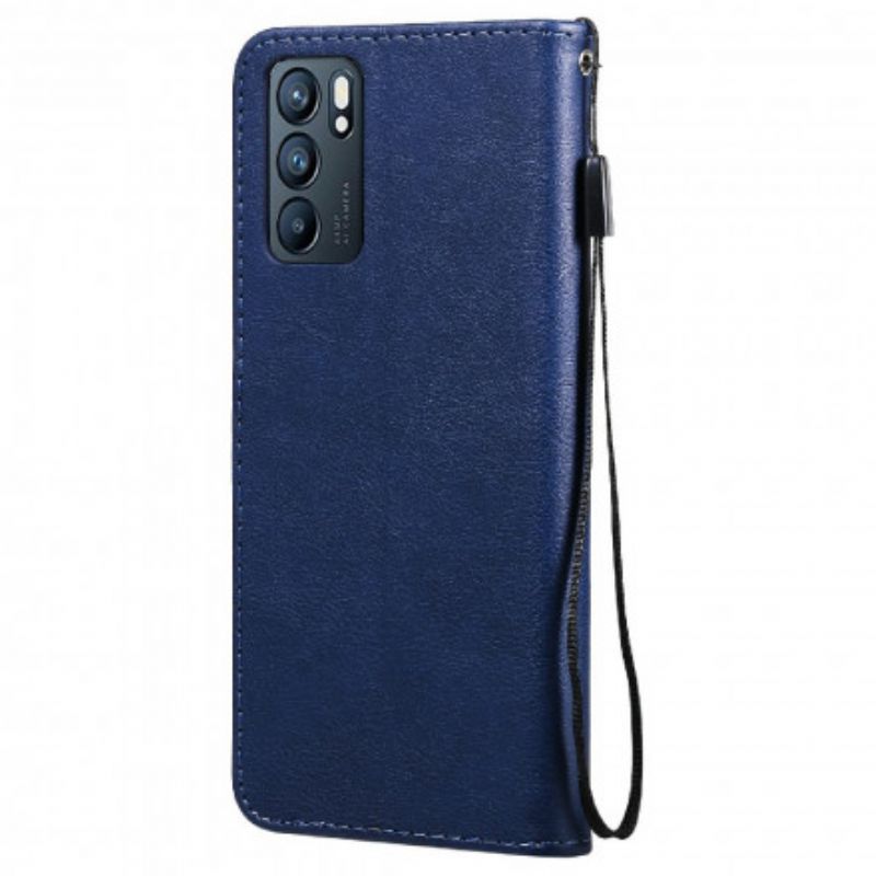 Fodral För Oppo Reno 6 5g Solid Color Series Strappy