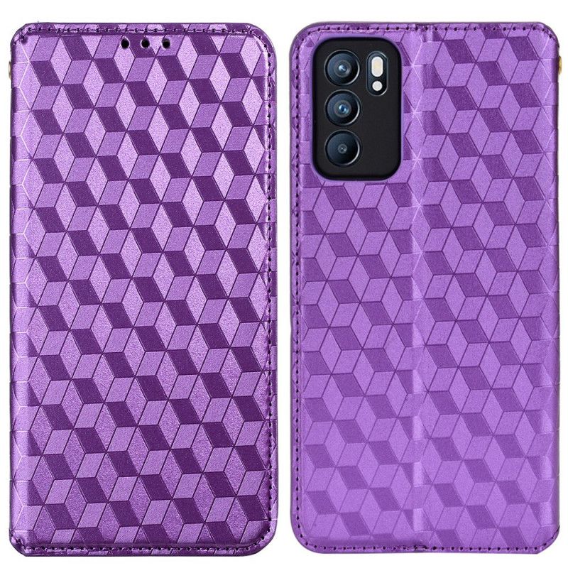 Folio-fodral Oppo Reno 6 5g 3d Diamantlädereffekt
