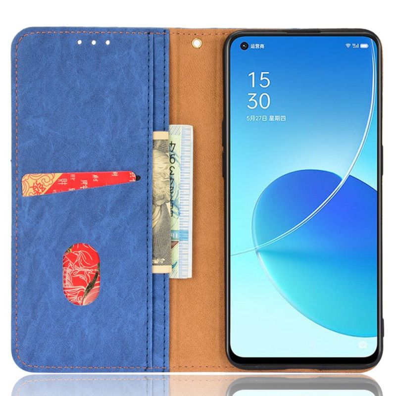 Folio-fodral Oppo Reno 6 5g Konstläder Bicolor Oblique