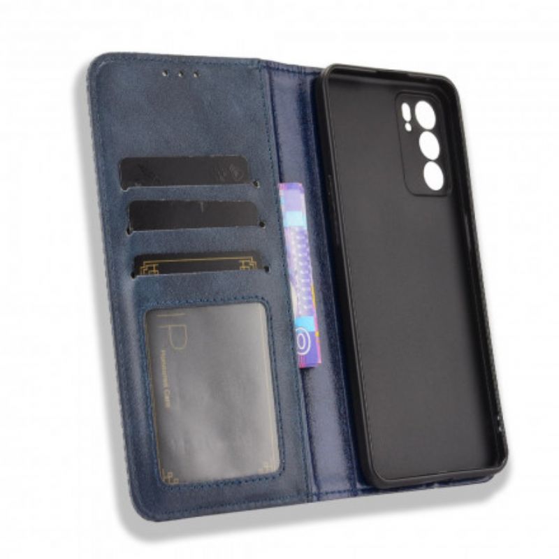 Folio-fodral Oppo Reno 6 5g Telefonfodral Stiliserad Vintage Lädereffekt