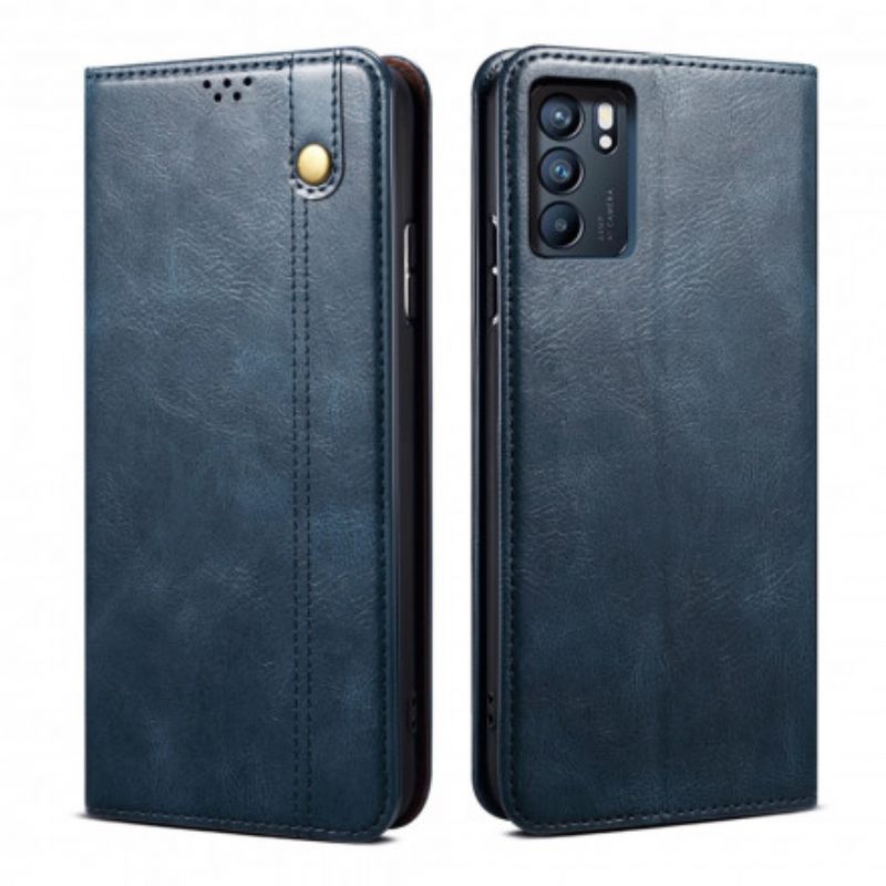 Folio-fodral Oppo Reno 6 5g Telefonfodral Vaxat Konstläder