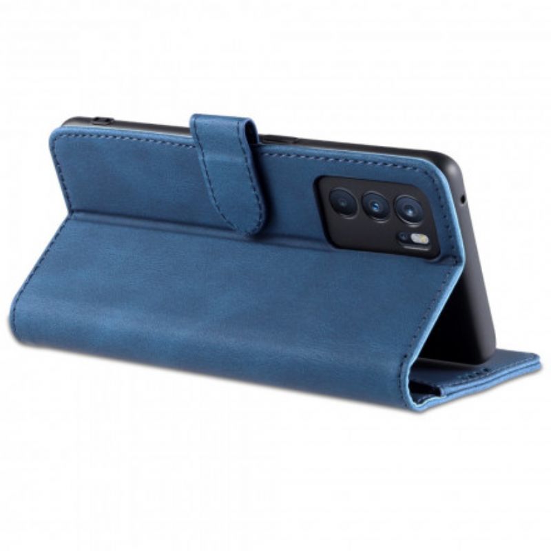 Läderfodral Oppo Reno 6 5g Telefonfodral Azns Lädereffekt Couture