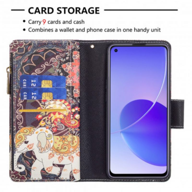 Läderfodral Oppo Reno 6 5g Telefonfodral Elefantficka Med Dragkedja
