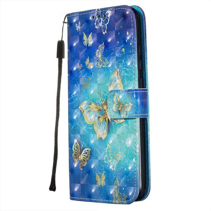 Fodral för Xiaomi Redmi Note 8T Gyllene Fjärilar