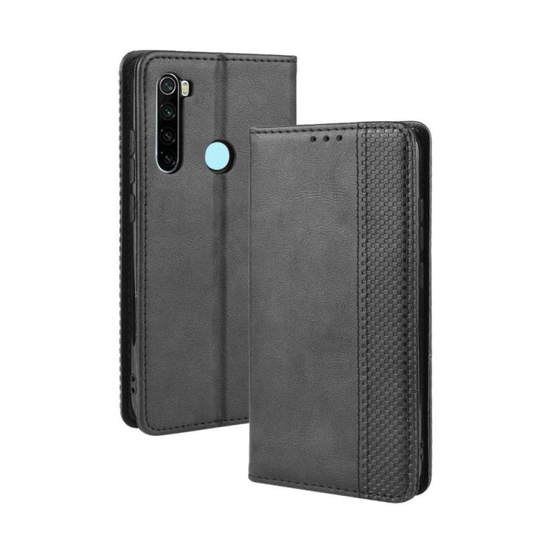 Folio-fodral för Xiaomi Redmi Note 8T Svart Stiliserad Vintage Lädereffekt