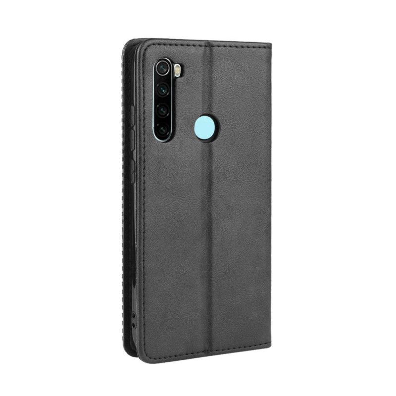Folio-fodral för Xiaomi Redmi Note 8T Svart Stiliserad Vintage Lädereffekt