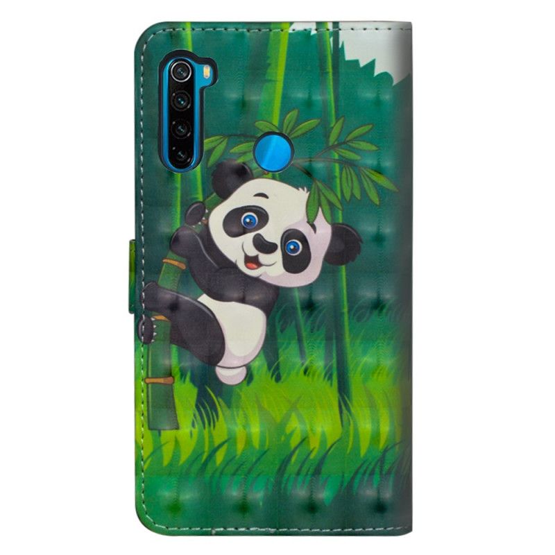 Läderfodral Xiaomi Redmi Note 8T Mobilskal Panda Och Bambu
