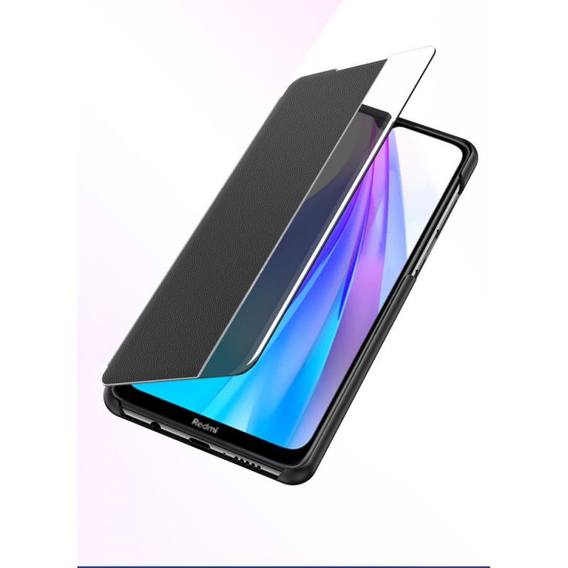Visa Omslag Xiaomi Redmi Note 8T Svart Texturerat Konstläder