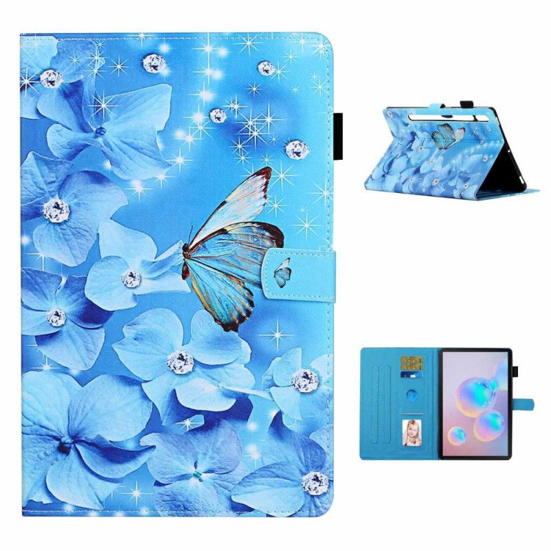 Fodral för Samsung Galaxy Tab S7 Mörkblå Blommig
