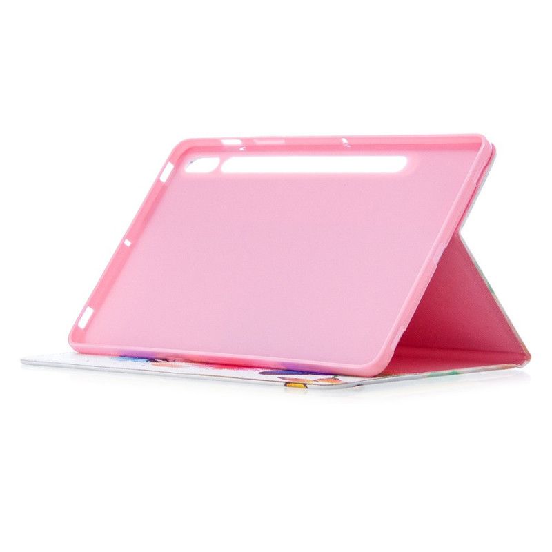 Fodral för Samsung Galaxy Tab S7 Rosa Akvarellfjärilar