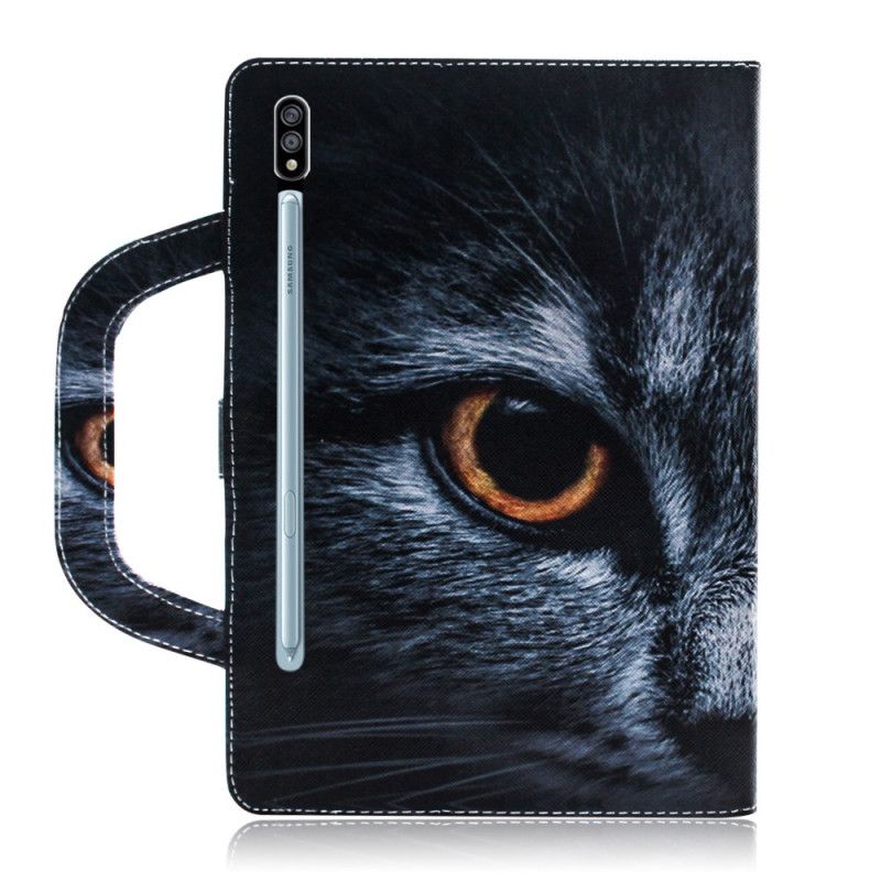 Läderfodral Samsung Galaxy Tab S7 Mobilskal Katt Med Handtag