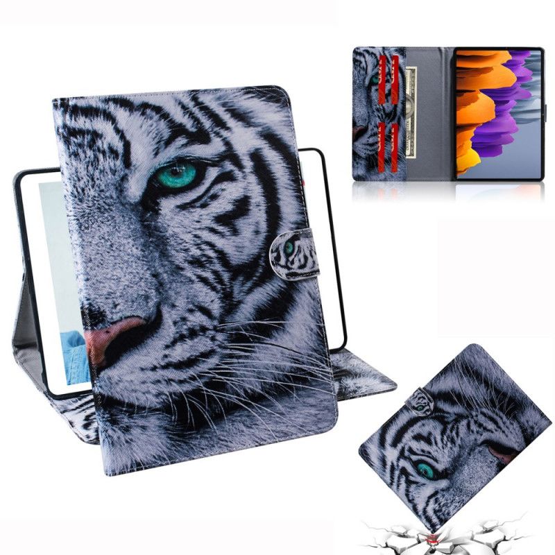 Läderskal Samsung Galaxy Tab S7 Tigerhuvud