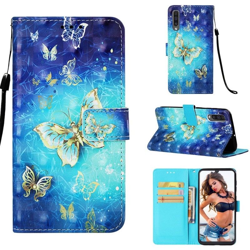 Fodral för Samsung Galaxy A50 Gyllene Fjärilar
