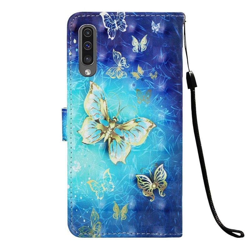 Fodral för Samsung Galaxy A50 Gyllene Fjärilar