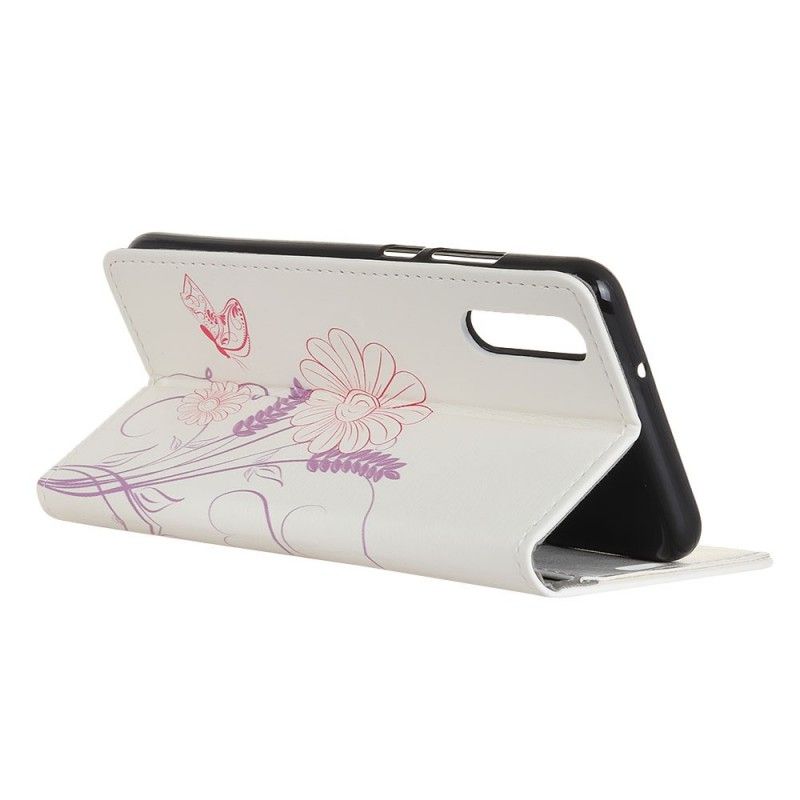 Fodral för Samsung Galaxy A50 Rita Fjärilar Och Blommor
