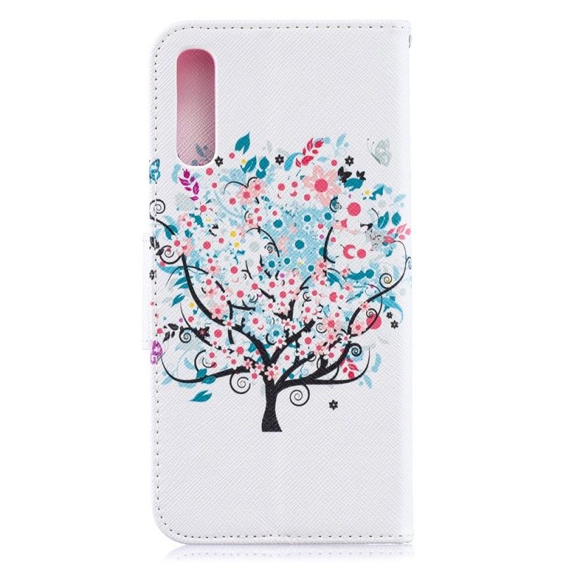 Läderfodral Samsung Galaxy A50 Mobilskal Blommat Träd