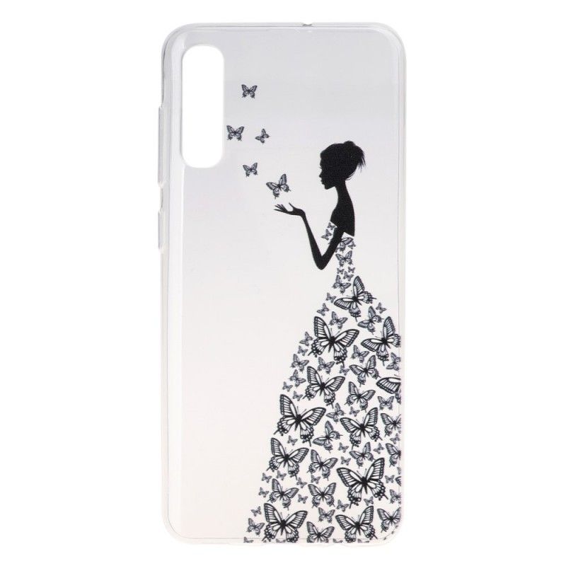 Skal för Samsung Galaxy A50 Transparent Fjärilsklänning