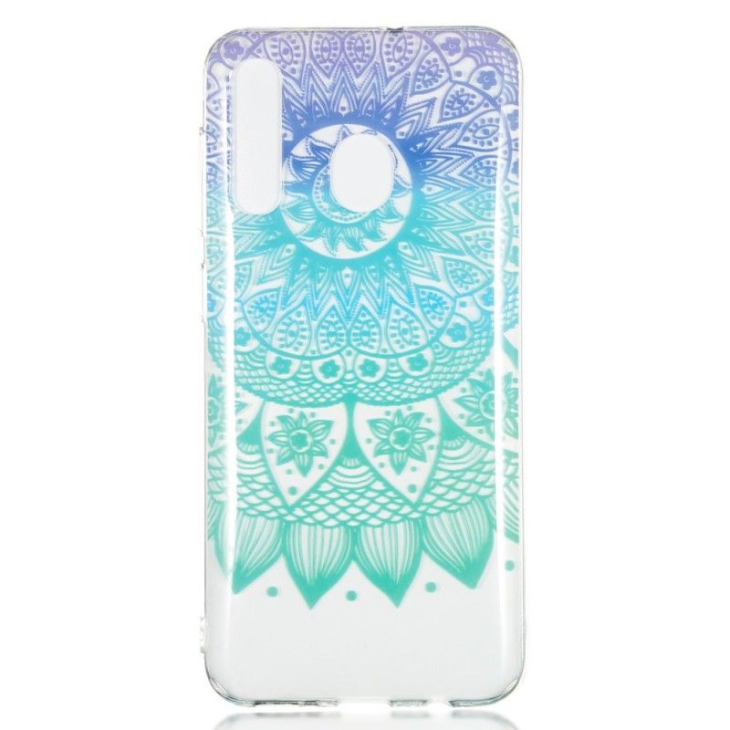 Skal Samsung Galaxy A50 Mobilskal Transparent Blå Mandala