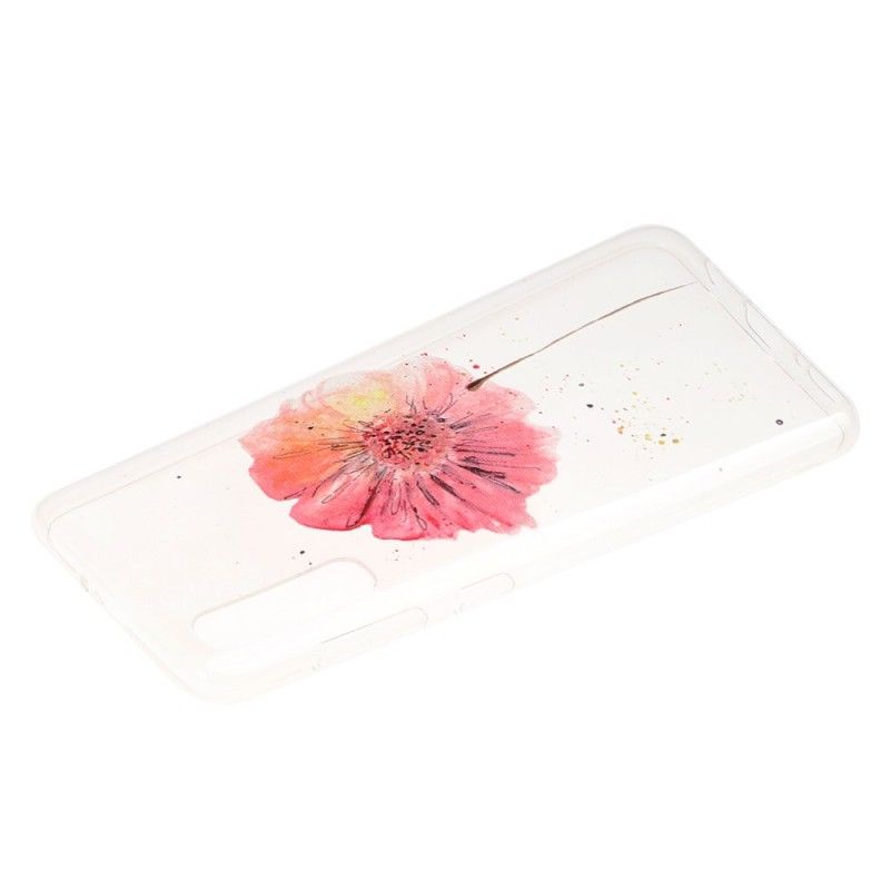 Skal Samsung Galaxy A50 Transparent Vattenfärg Vallmo