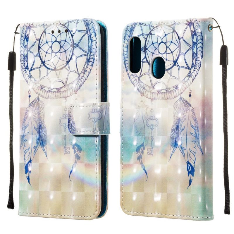 Fodral Samsung Galaxy A20e Röd Akvarell Drömfångare