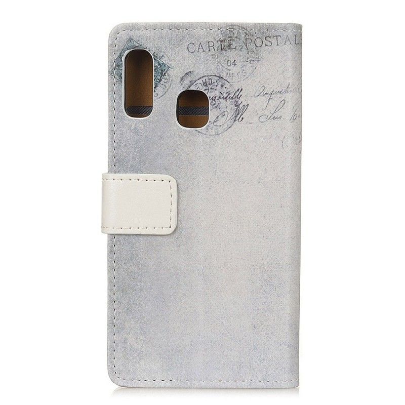 Läderfodral Samsung Galaxy A20e Mobilskal Resande Katt