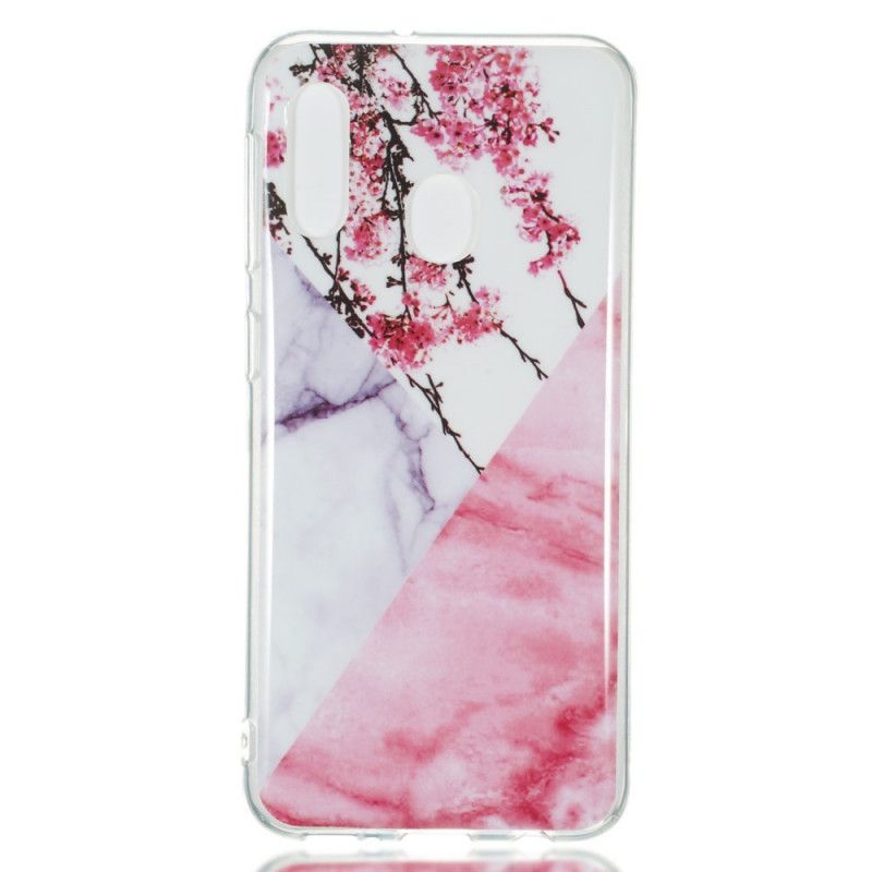 Skal för Samsung Galaxy A20e Marmorerad Plommonblomning
