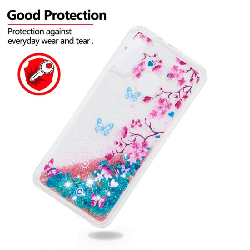 Skal Samsung Galaxy A20e Mobilskal Fjärilar Och Blå Blommor