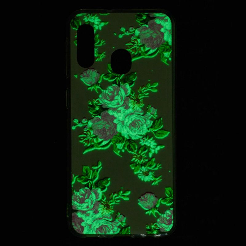 Skal Samsung Galaxy A20e Mobilskal Fluorescerande Frihetsblommor