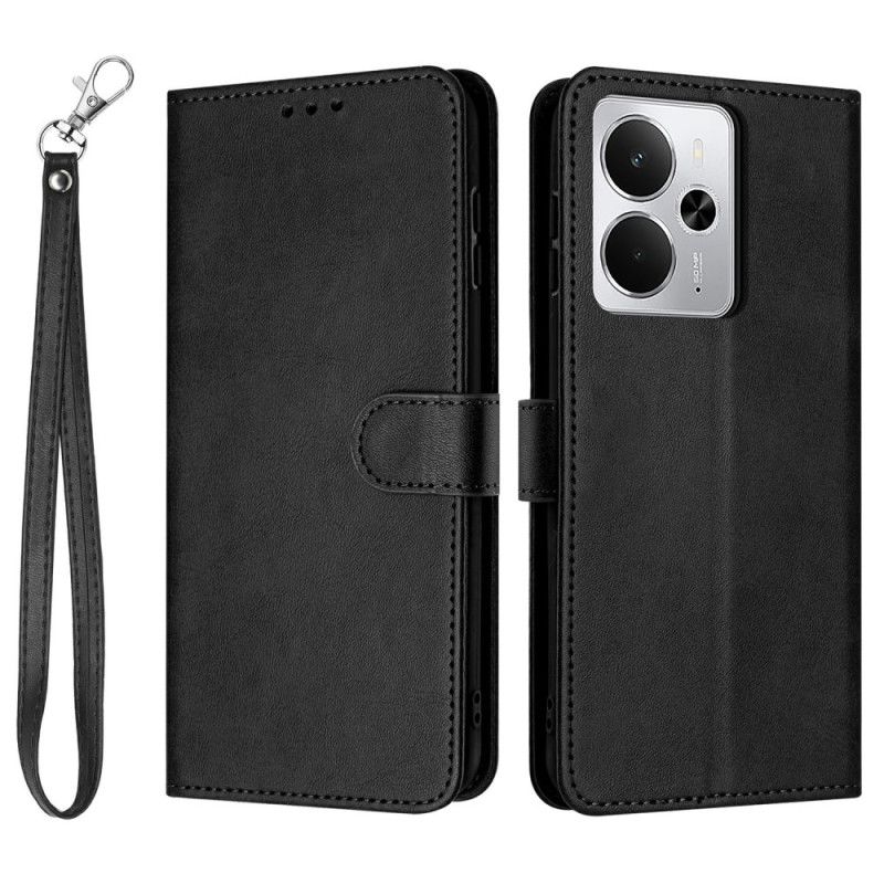 Läderfodral Realme 14t 5g Telefonfodral Lädereffekt Med Snodd