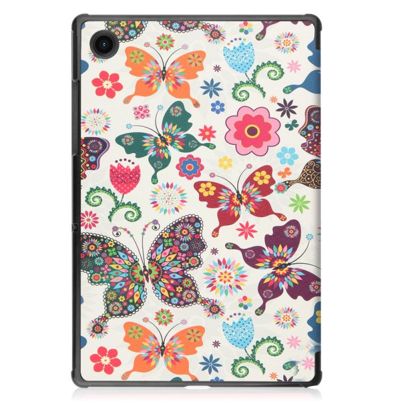 Smart Case Samsung Galaxy Tab A8 (2021) Förstärkta Fjärilar Och Blommor