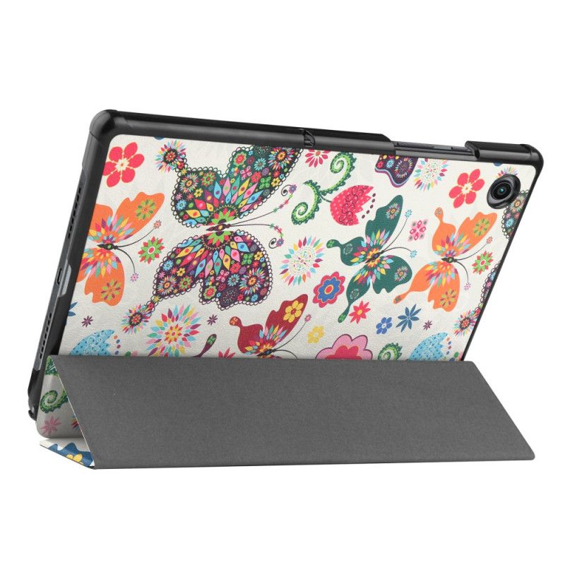 Smart Case Samsung Galaxy Tab A8 (2021) Förstärkta Fjärilar Och Blommor