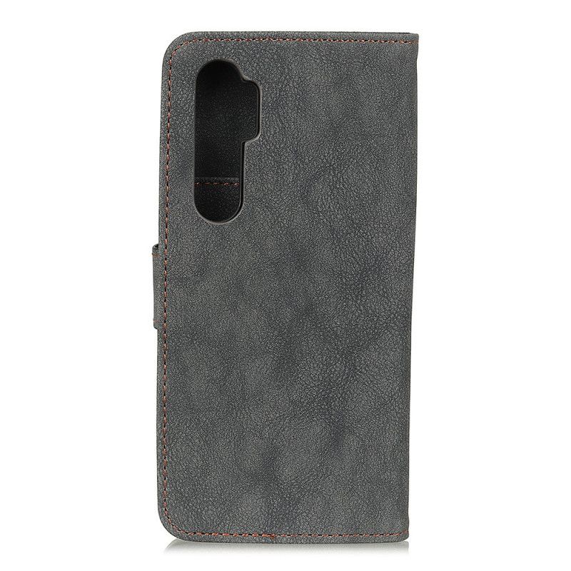 Läderskal Xiaomi Mi Note 10 Lite Grå Retro Khazneh Split Läder