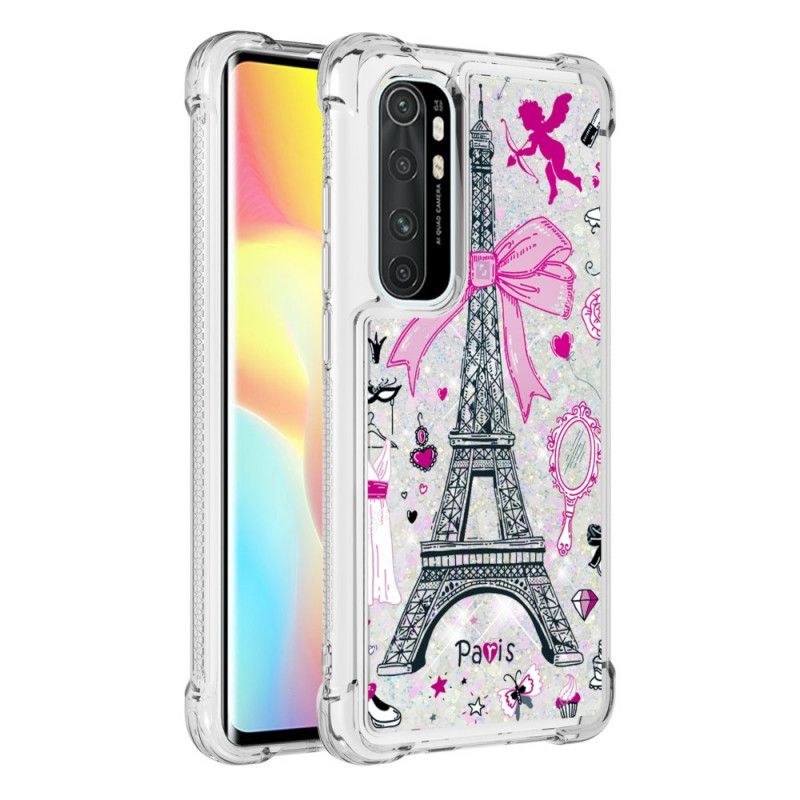 Skal Xiaomi Mi Note 10 Lite Glitter Från Eiffeltornet