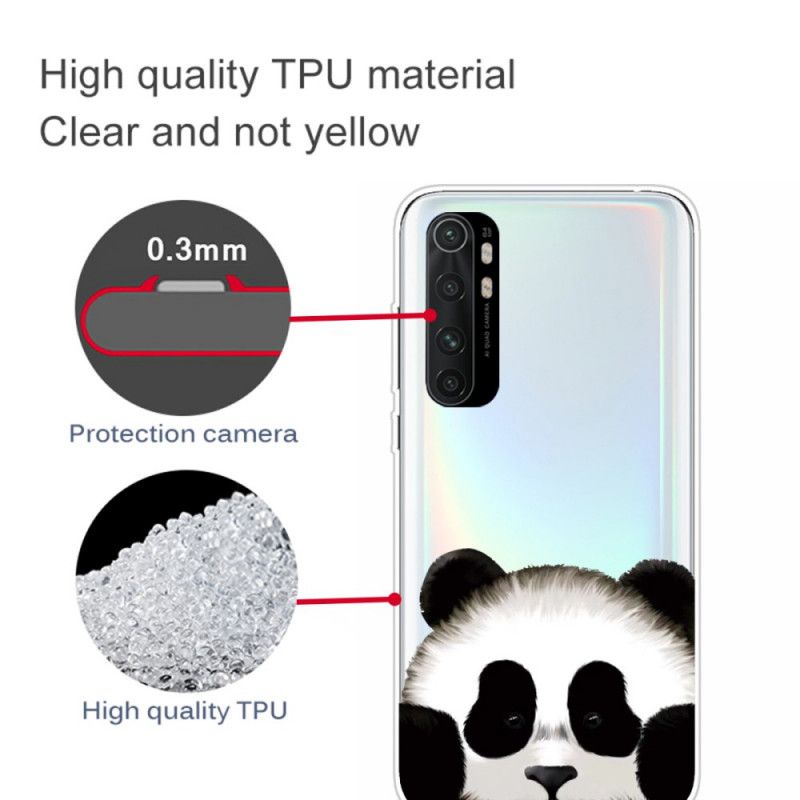Skal Xiaomi Mi Note 10 Lite Mobilskal Transparent Panda