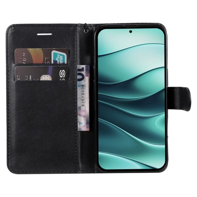 Fodral För Xiaomi Redmi Note 14 5g Konstläder Med Rem