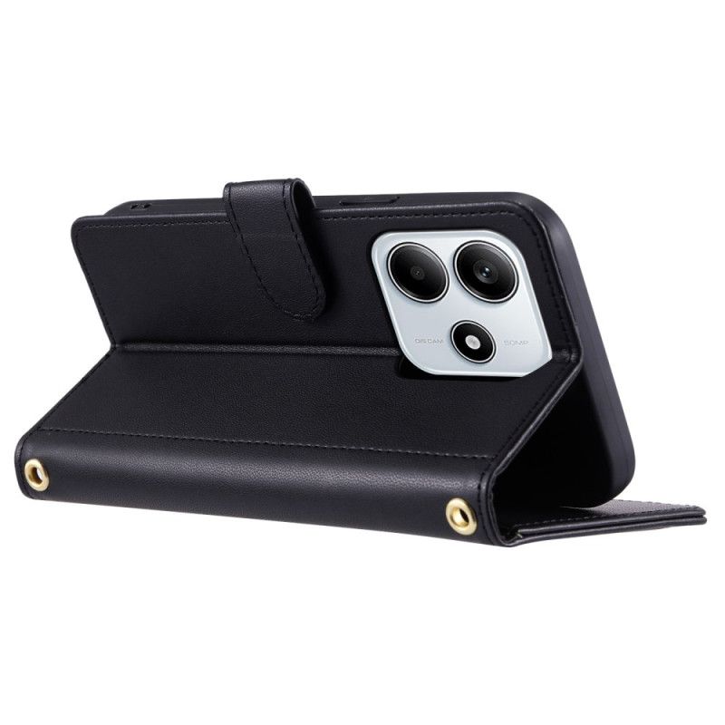 Fodral För Xiaomi Redmi Note 14 5g Quiltad Med Axelrem Och Rem