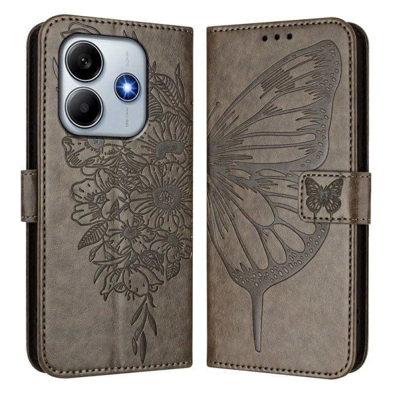 Fodral Xiaomi Redmi Note 14 5g Fjärilsdesign Med Rem