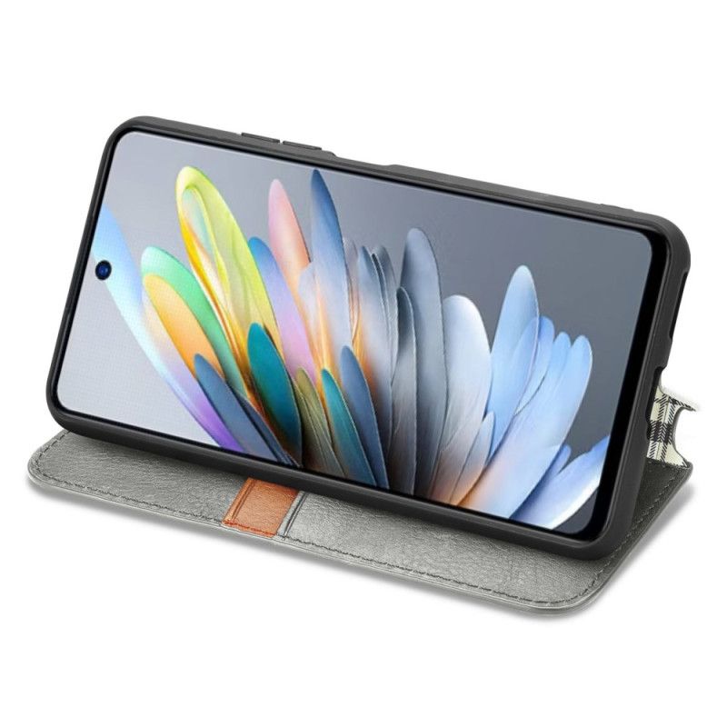 Folio-fodral För Xiaomi Redmi Note 14 5g Vintage Lädereffekt