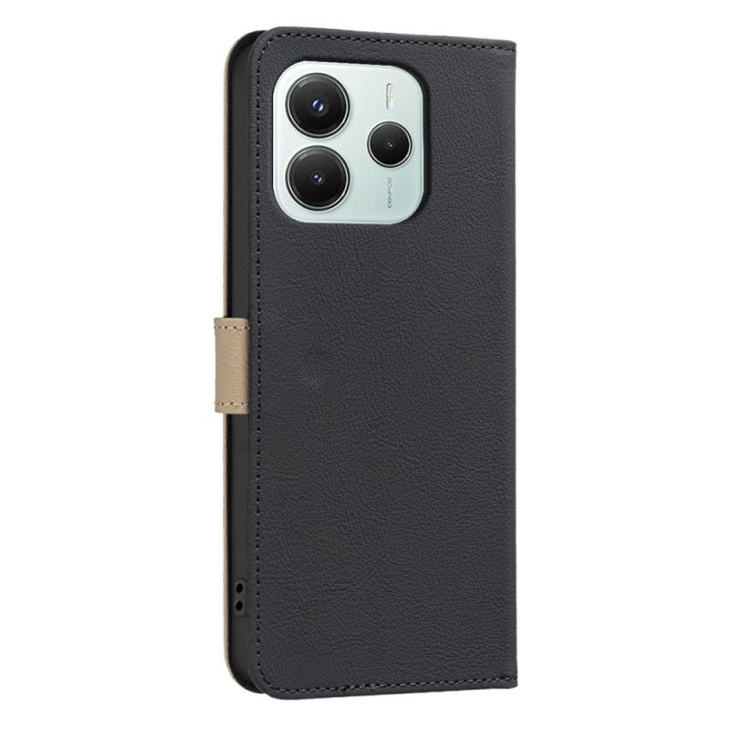 Läderfodral Xiaomi Redmi Note 14 5g Telefonfodral Blommig Binfen-färg