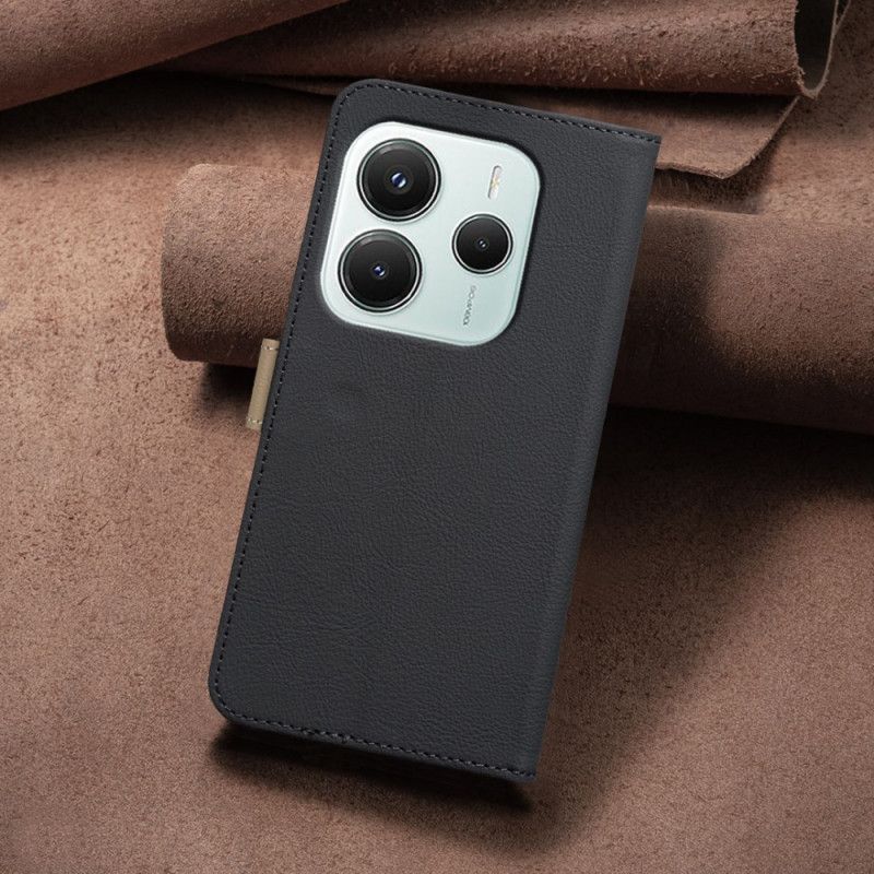 Läderfodral Xiaomi Redmi Note 14 5g Telefonfodral Blommig Binfen-färg