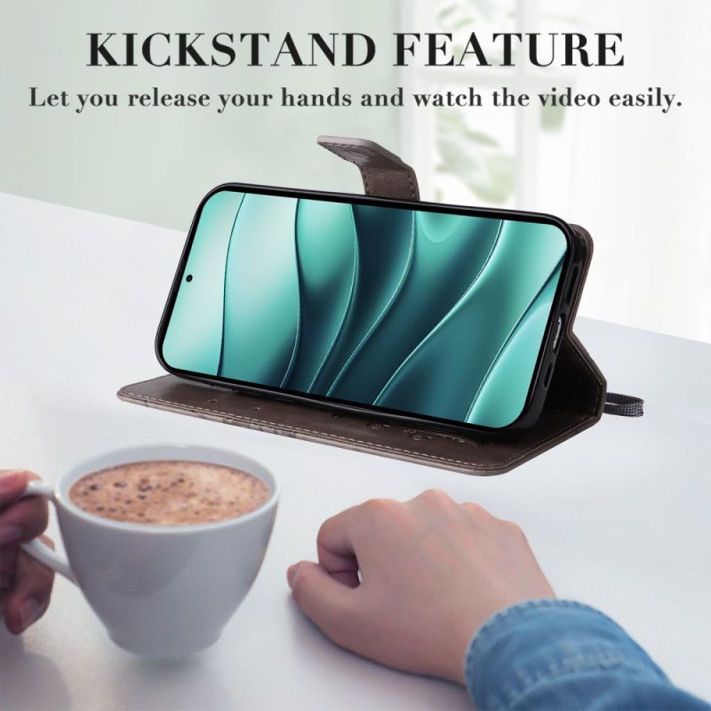 Läderfodral Xiaomi Redmi Note 14 5g Telefonfodral Jättefjärilar Med Rem