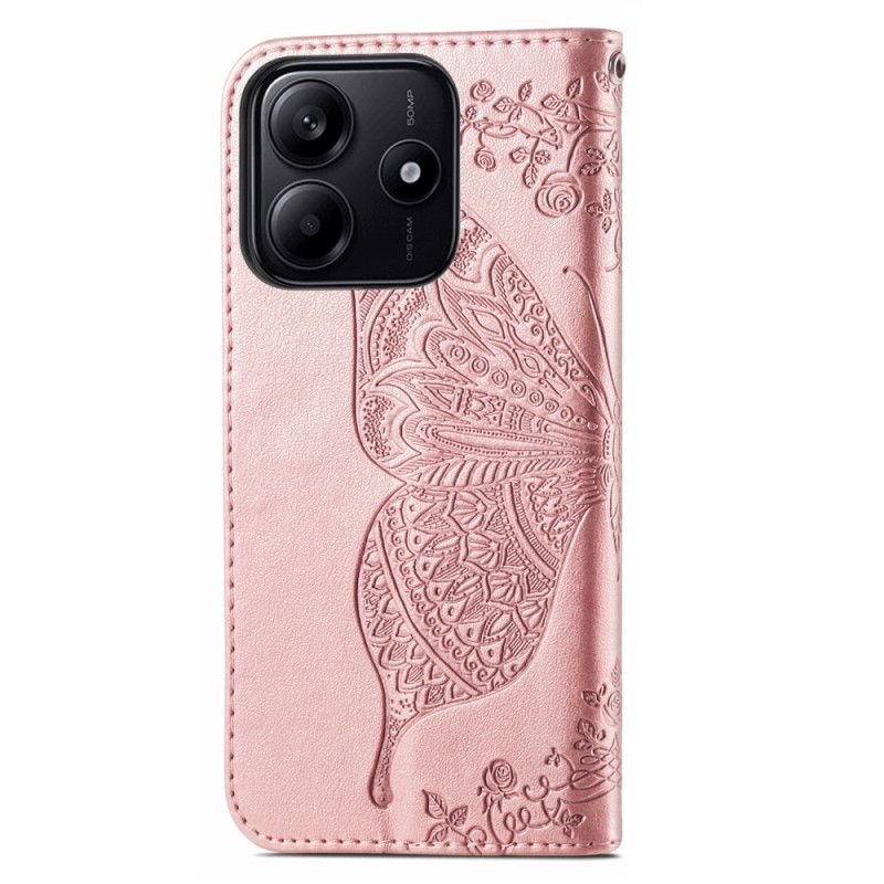 Läderskal Fodral Xiaomi Redmi Note 14 5g Barockfjäril